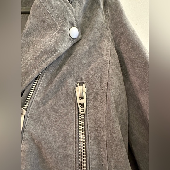 Chelsea & Violet Gray Suede Leather Moto Motorcycle Jacket Women’s Lined size M - Picture 13 of 13